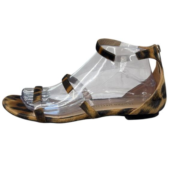 Tamara Mellon Women’s Leopard Print Brown Ankle Strap Sandal Size 38 US 8 - Picture 3 of 11